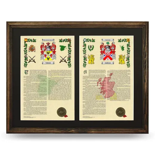Double Armorial History Framed- Brown