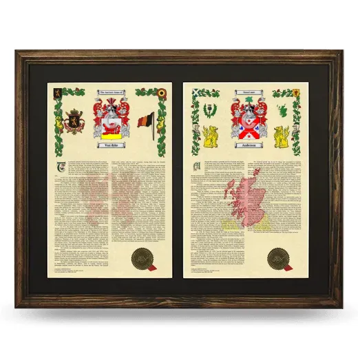 Double Armorial History Framed- Brown