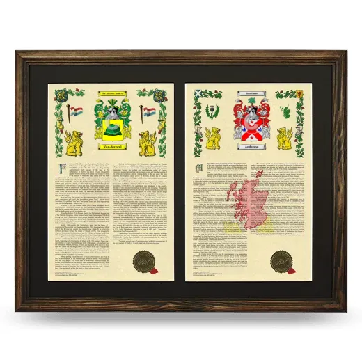 Double Armorial History Framed- Brown