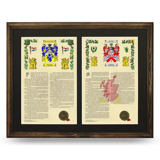 Double Armorial History Framed- Brown