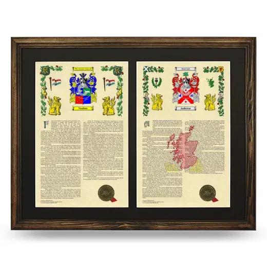Double Armorial History Framed- Brown