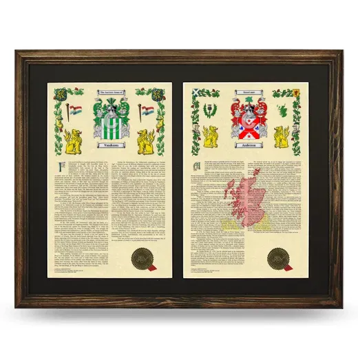 Double Armorial History Framed- Brown