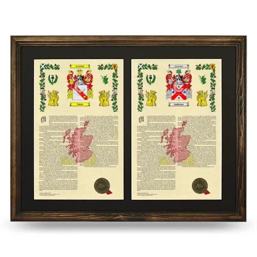 Double Armorial History Framed- Brown