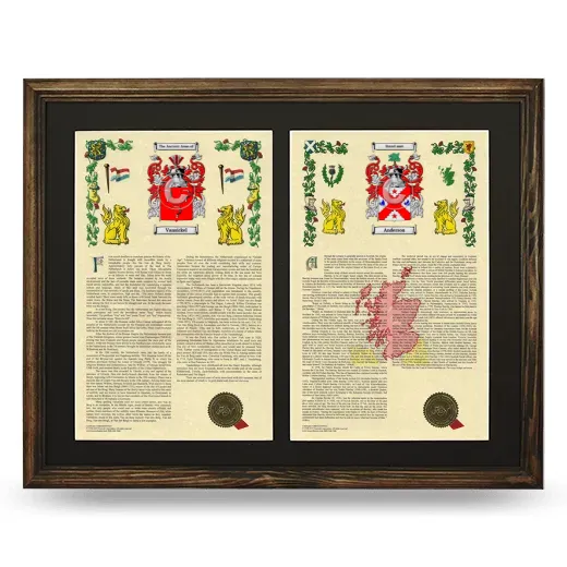 Double Armorial History Framed- Brown