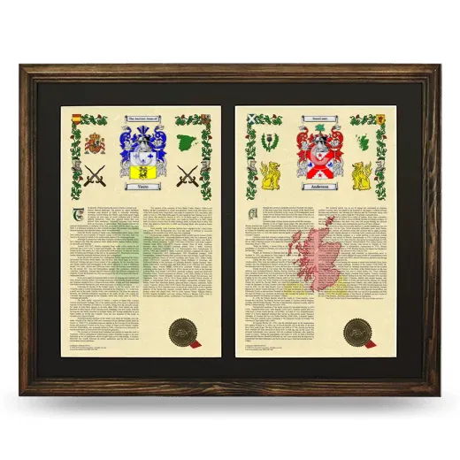 Double Armorial History Framed- Brown