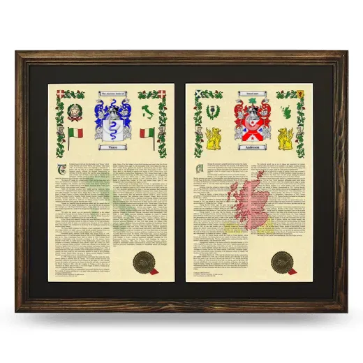 Double Armorial History Framed- Brown