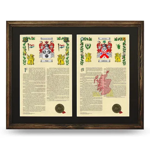Double Armorial History Framed- Brown