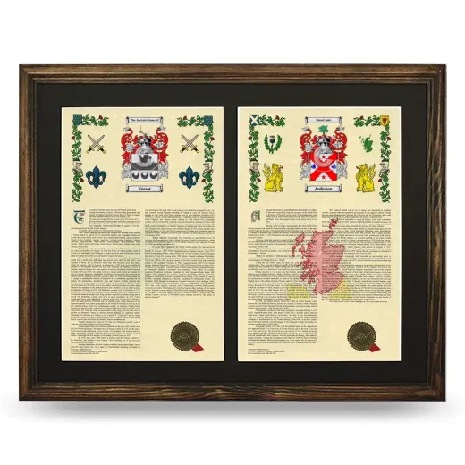 Double Armorial History Framed- Brown