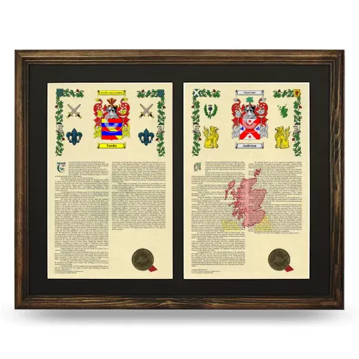 Double Armorial History Framed- Brown
