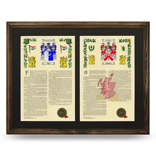 Double Armorial History Framed- Brown