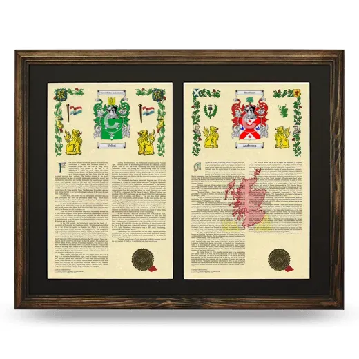 Double Armorial History Framed- Brown
