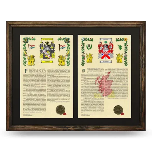 Double Armorial History Framed- Brown