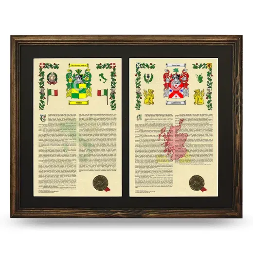 Double Armorial History Framed- Brown