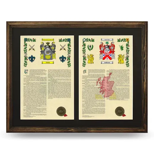 Double Armorial History Framed- Brown