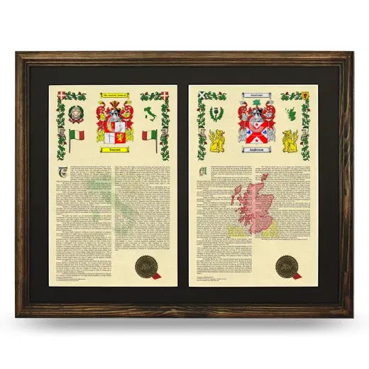 Double Armorial History Framed- Brown