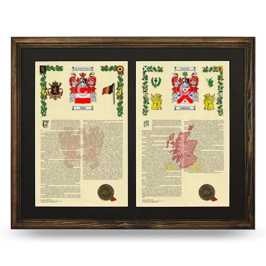 Double Armorial History Framed- Brown