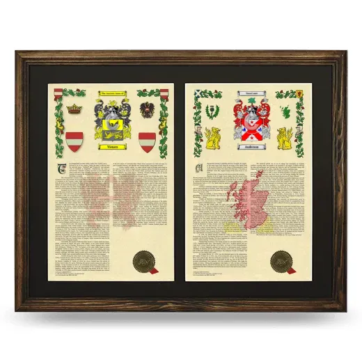 Double Armorial History Framed- Brown
