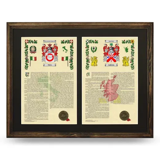 Double Armorial History Framed- Brown