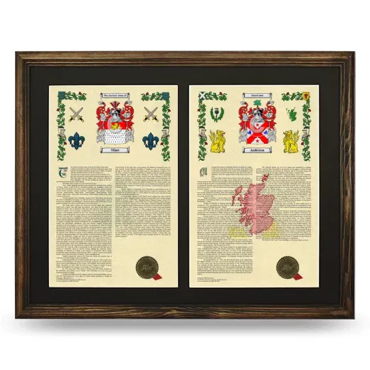 Double Armorial History Framed- Brown