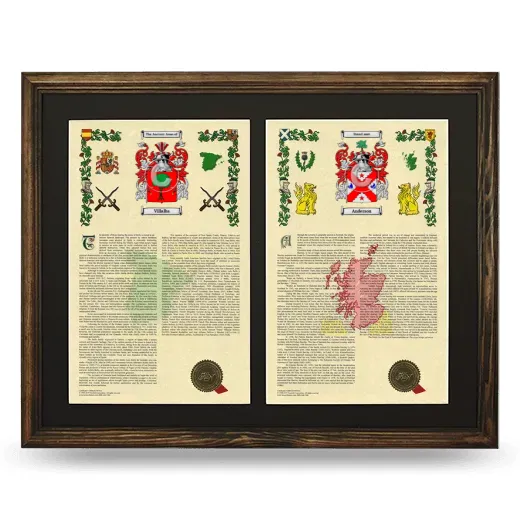 Double Armorial History Framed- Brown