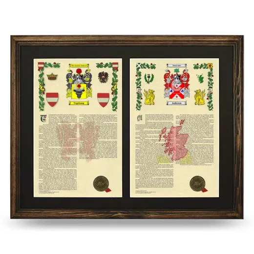 Double Armorial History Framed- Brown