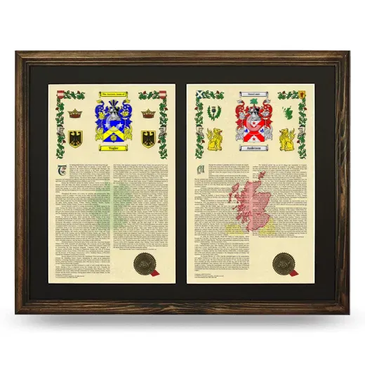 Double Armorial History Framed- Brown