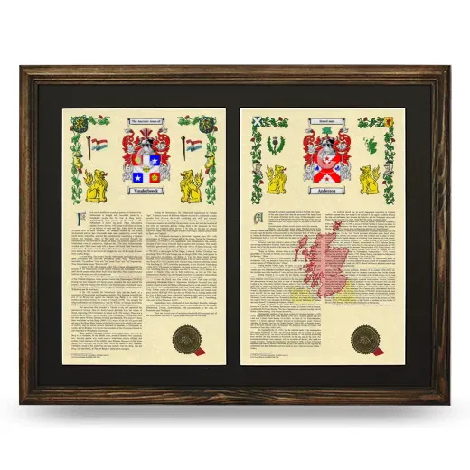 Double Armorial History Framed- Brown