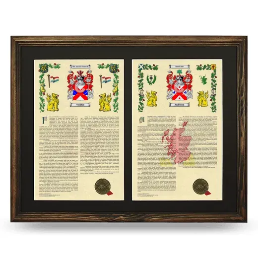 Double Armorial History Framed- Brown