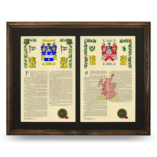 Double Armorial History Framed- Brown