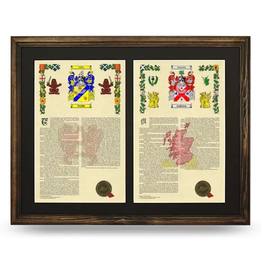 Double Armorial History Framed- Brown