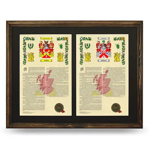 Double Armorial History Framed- Brown