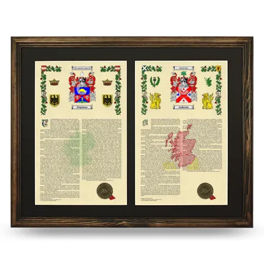 Double Armorial History Framed- Brown