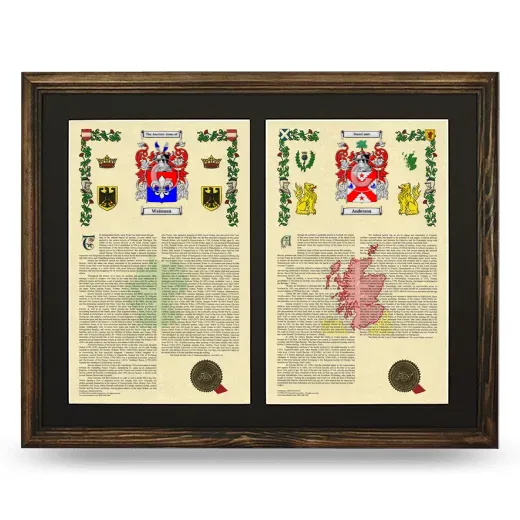 Double Armorial History Framed- Brown