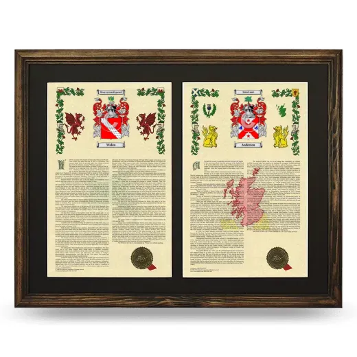 Double Armorial History Framed- Brown