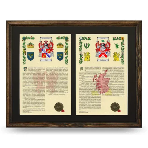 Double Armorial History Framed- Brown