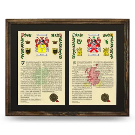 Double Armorial History Framed- Brown