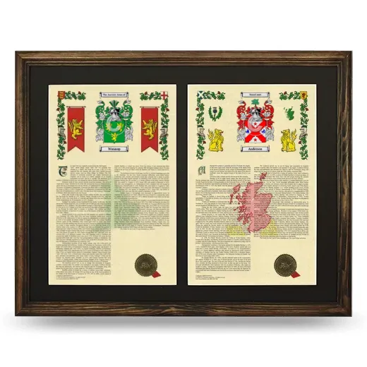 Double Armorial History Framed- Brown