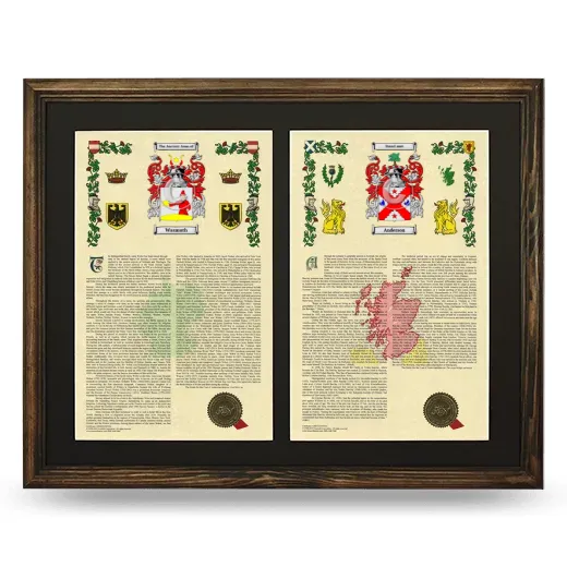 Double Armorial History Framed- Brown