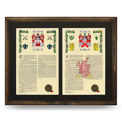 Double Armorial History Framed- Brown