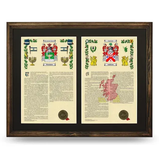 Double Armorial History Framed- Brown