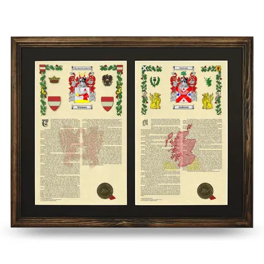 Double Armorial History Framed- Brown