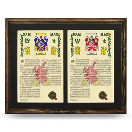Double Armorial History Framed- Brown