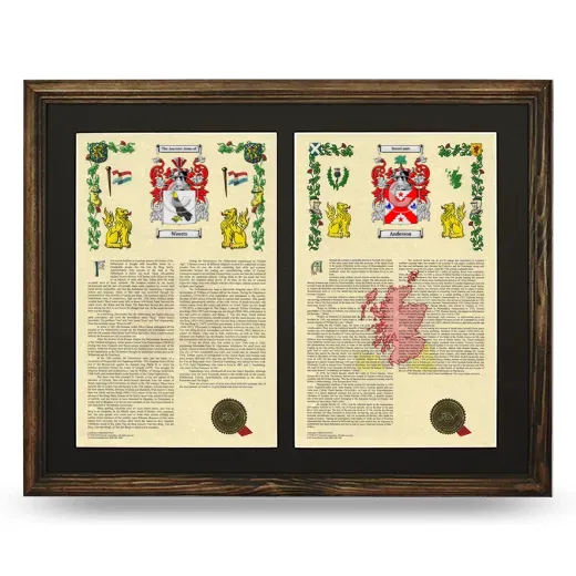 Double Armorial History Framed- Brown