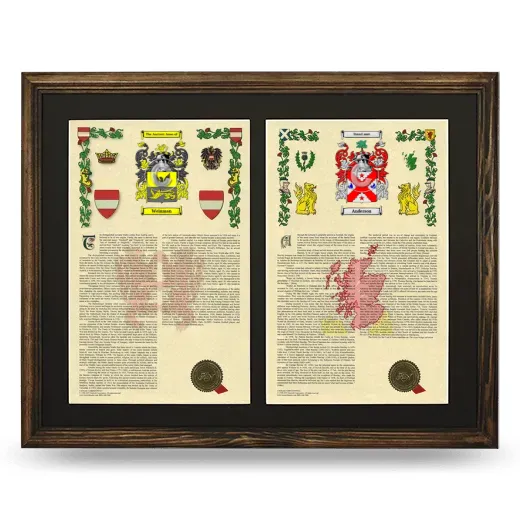 Double Armorial History Framed- Brown