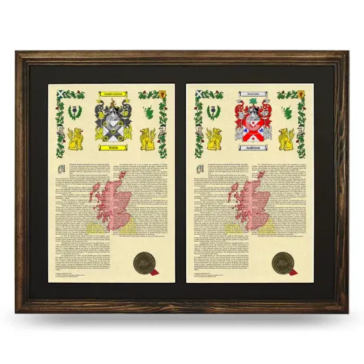 Double Armorial History Framed- Brown