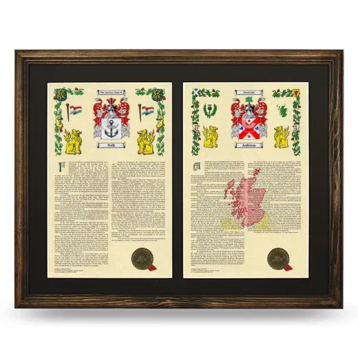 Double Armorial History Framed- Brown