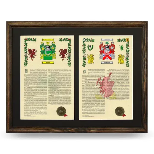 Double Armorial History Framed- Brown