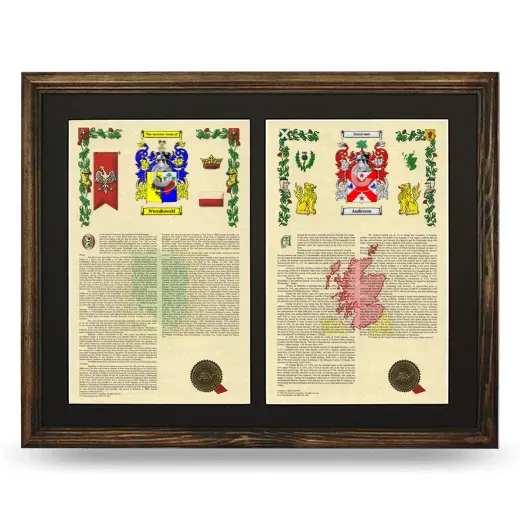 Double Armorial History Framed- Brown