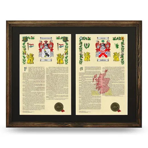 Double Armorial History Framed- Brown