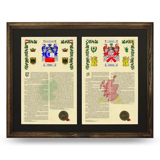 Double Armorial History Framed- Brown